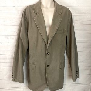 L.L.Bean Vintage Size 46 Tall Men’s Cotton Blazer Jacket Khaki Tan Color